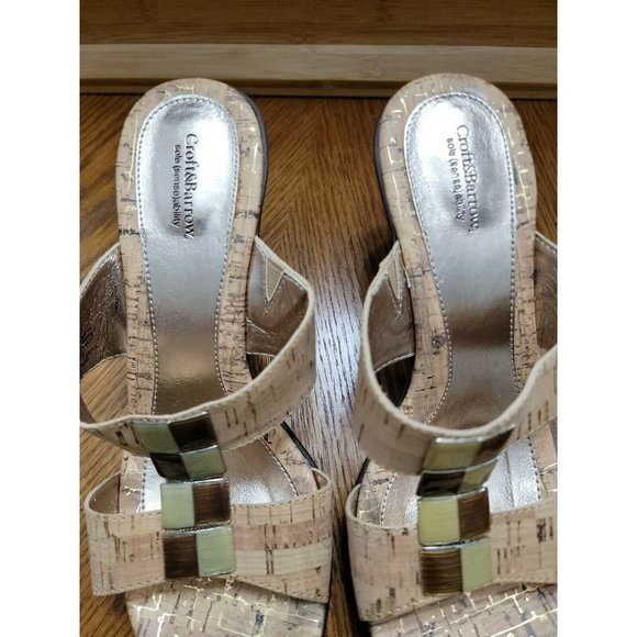 Women's Croft & Barrow Sole‎ (Sense) Ability Heel Sandals cork sz 8.5 M - Picture 3 of 9
